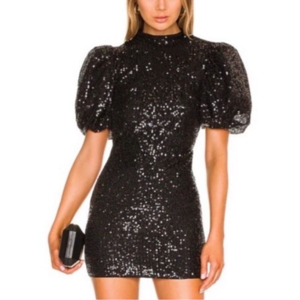 CAMILA COELHO Cassie Black Mini Dress Size S